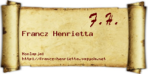 Francz Henrietta névjegykártya